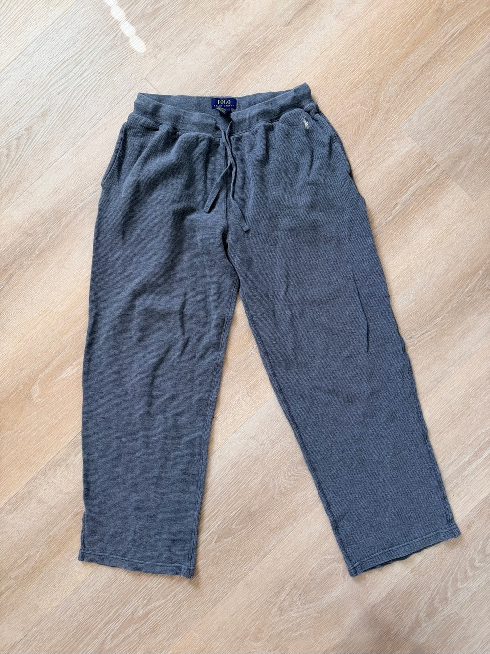 Unisex Polo Ralph Lauren Waffle Knit Sweatpants Pony Logo Cotton Drawstring L M